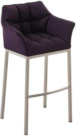 CLP Sgabello Design Damaso In Tessuto Telaio 4 Gambe, Colore:viola, Colore della cornice:acciaio inossidabile