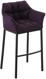 CLP Sgabello Design Damaso In Tessuto Telaio 4 Gambe, Colore:viola, Colore della cornice:nero