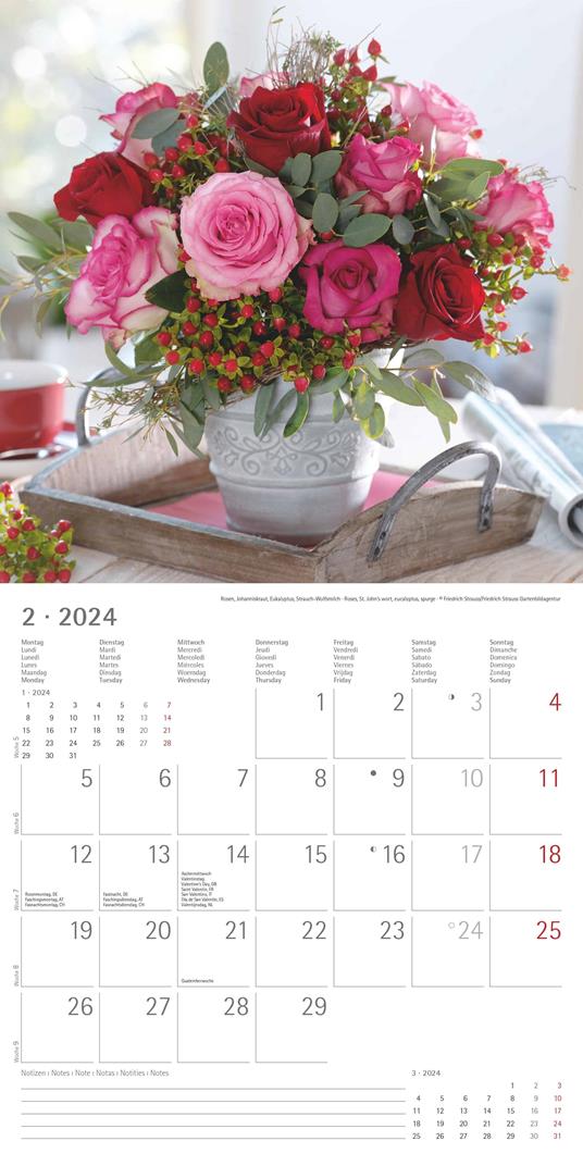 Alpha Edition - Calendario 2024 da muro Flowers, 12 mesi, 30x30 cm - 4