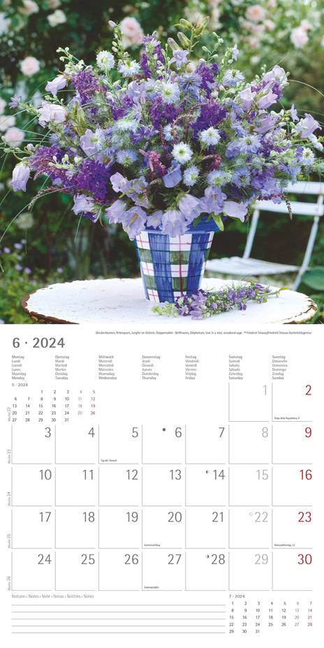 Alpha Edition - Calendario 2024 da muro Flowers, 12 mesi, 30x30 cm - 8