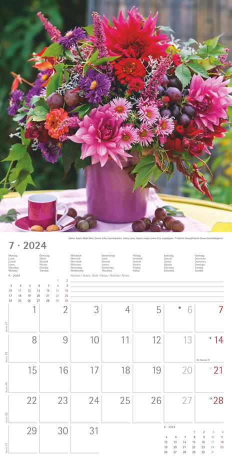 Alpha Edition - Calendario 2024 da muro Flowers, 12 mesi, 30x30 cm - 9