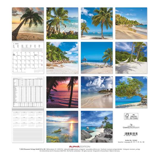 Alpha Edition - Calendario 2024 da muro Summerdreams, 12 mesi, 30x30 cm - Alpha  Edition - Cartoleria e scuola