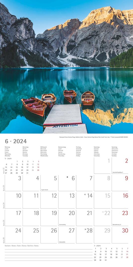 Alpha Edition - Calendario 2024 da muro The Alps, 12 mesi, 30x30 cm - 8