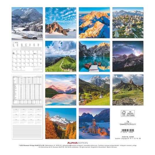 Alpha Edition - Calendario 2024 da muro The Alps, 12 mesi, 30x30 cm - 15