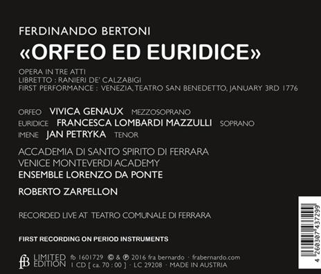 Orfeo - CD Audio di Ferdinando Bertoni - 2