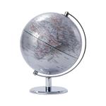 Mappamondo Lunar Silver Ø200Mm/H270Mm Metallo/Plastica