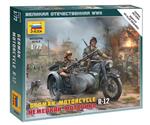 German Motorcycle R-12 W/ Sidecar Plastic Kit 1:72 Model Z6142