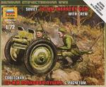 Soviet 76 mm Infantry Gun With Crew Plastic Kit 1:72 Model Z6145