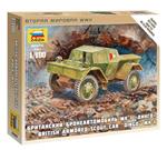 British Armored Scout Car Dingo Mk-I Plastic Kit 1:100 Model Z6229