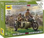 1/72 Soviet M-72 Sidecar Motorcycle w/Crew