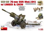 Usv-Br 76Mm Gun Mod.194 With Limber And Crew Plastic Kit 1:35 Model Min35129