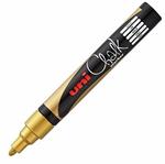 Uni-Ball 186210 Marcatore a Gesso Uni Chalk con Punta Rotonda, Colore: Oro