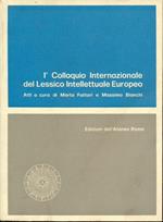 I° colloquio internazionale del lessico intellettualeeuropeo