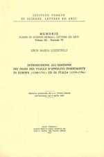 Introduzione all'edizione dei diari dei vaggid'Ippolito Pindemonte in Europa (1788-1791) ed in Italia (1795-1796)