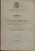 Città di Casale Monferrato Atti del consiglio comunale anno 1877-78 fascicolo XL 1878