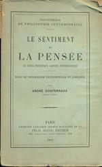 Le sentiment et la pensée. In lingua francese