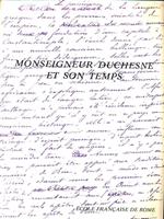 Monseigneur Duchesne et son temps