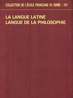 La langue latine langue de la philosophie