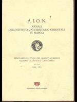 A. I. O. N annali dell'Istituto Universitario Orientale di Napoli II-III (1980-1981)