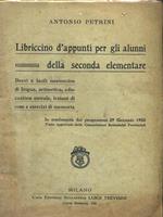 Libriccino d'appunti per gli alunni della seconda elementare