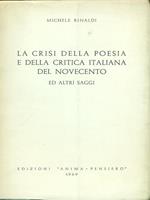 La crisi della poesia e della critica Italiana del Novecento