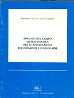 Appunti del corso di matematica per le applicazioni economiche e finanziarie