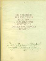 Lo storico G. S. De Canis e la sua descrizione statistica della provincia d'asti