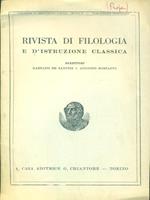 Rivista di filologia e d'istruzione classica