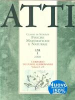 Atti. Classe di scienze fisiche matematiche e naturali 158/I. 2000