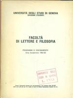 Facoltà di lettere e filosofia anno 1982-83