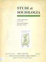 Studi di sociologia gennaio /marzo 1977 / Anno XV Fasc I