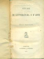 Studii di letteratura e d'arte