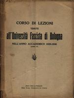 Corso di Lezioni tenute all'Università di Bologna. Anno Accademico 1925-1926