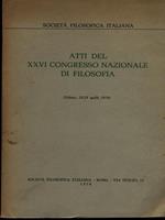 Atti del XXVI Congresso Nazionale di Filosofia