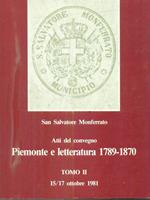 Atti del convegno Piemonte e letteratura 1789-1870. Due tomi