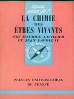 La chimie des etres vivants