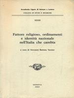 Fattore religioso, ordinamenti e identità nazionale nell'Italia che cambia