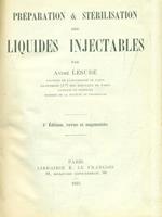 Préparation & Stérilisation des Liquides Injectables