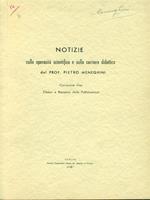 Notizie sulla operosità scientifica e sulla carriera didattica di Meneghini