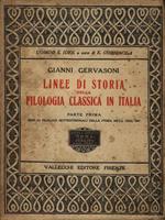 Linee di storia della filologia classica in Italia. Parte prima