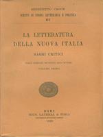 La  letteratura della nuova italia Volume primo