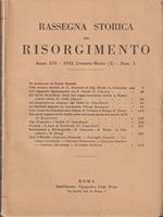   Rassegna storica del risorgimento anno XIX - gennaio/marzo 1932