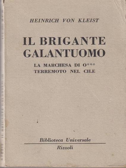 Il brigante galantuomo - Heinrich Von Kleist - copertina