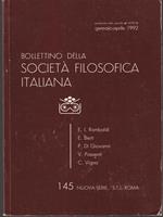   Bollettino della società filosofica italiana n. 145/gennaio-aprile 1992