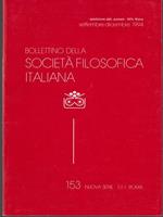   Bollettino della società filosofica italiana n. 153/settembre-dicembre 1994