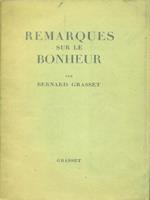   Remarques sur le bonheur