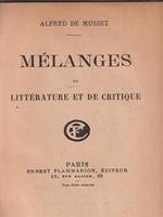 Melanges de litterature et de critique