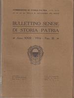 Bullettino Senese di Storia Patria anno XXIII 1916 - Fasc. III