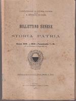 Bullettino senese di storia patria anno XIX 1912 fasc. I - II