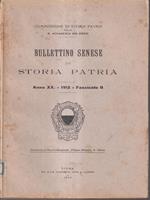 Bullettino senese di storia patria anno XX 1913 fasc. II